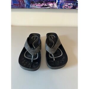 Aerothotic Orthotic Flip‎ Flop Sandals in Black and Grey Arch | Size 36 US 6